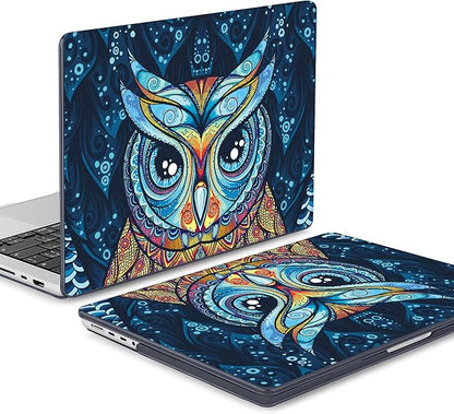 Mektron Case for MacBook Pro 16" M4 A3403 A3186 M3 A2991 M2 A2780 M1 A2485 (2021/2023/2024) Pro/Max with Touch ID, Hard Shell Plastic Laptop Cover Keyboard Cover Screen Protector, Owl
