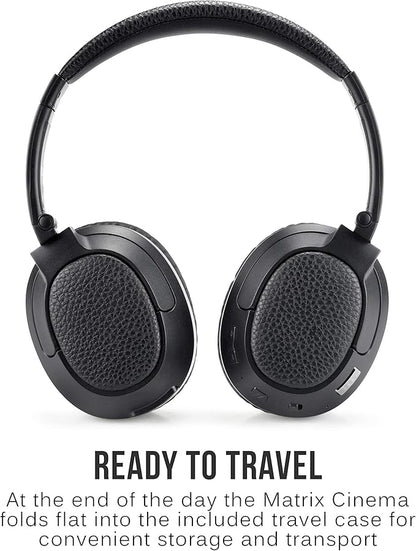 MEE audio Matrix Cinema Bluetooth Wireless Over-Ear High Resolution Stereo Headphones with aptX Low Latency for Improved Lip Sync & CinemaEAR Audio Enhancement for Clearer Sound in Movies and TV Shows
