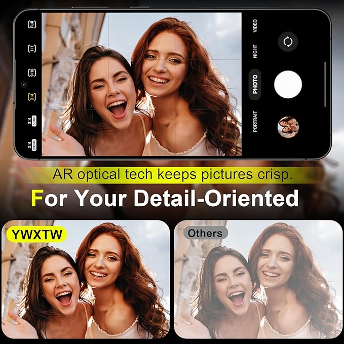 YWXTW Camera Lens Protector for Samsung Galaxy S25 Accessories [1:1 Fit & Ultra Clarity] 9H Tempered Glass Metal Individual Ring Camera Cover Screen Protector for S25, Case Friendly (Navy)
