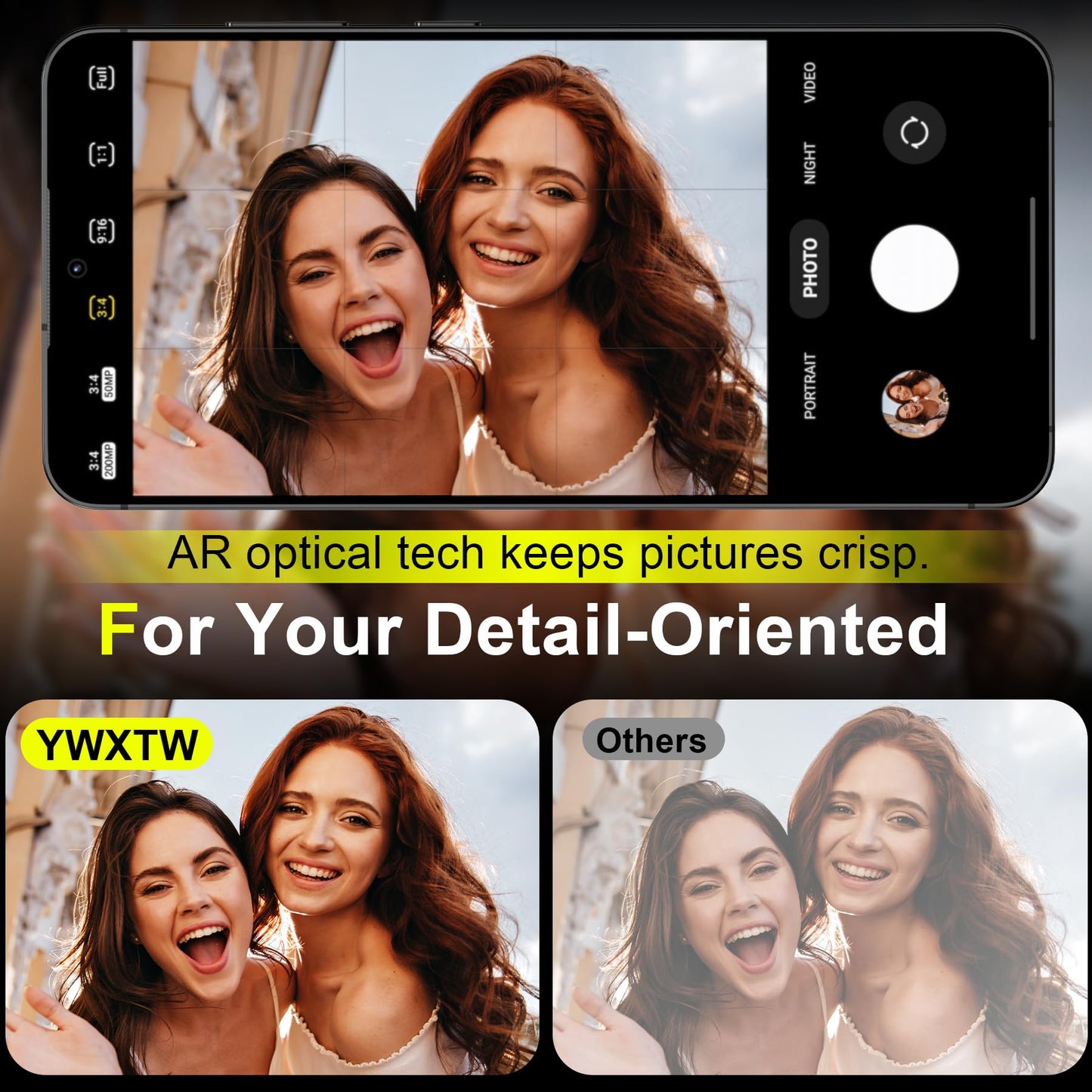 YWXTW Camera Lens Protector for Samsung Galaxy S25 Accessories [1:1 Fit & Ultra Clarity] 9H Tempered Glass Metal Individual Ring Camera Cover Screen Protector for S25, Case Friendly (Clear)