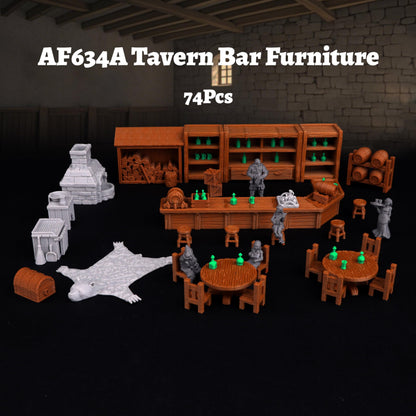 Tavern Bar Furniture RPG Terrain Set for Tabletop Role Playing Games