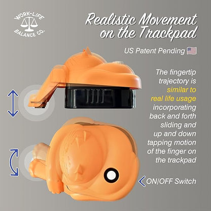 Laptop Trackpad Jiggler -AA Battery lasts 6 months -Undetectable -Cordless Mouse Jiggler -Does Not Work on DeII -Keeps Touchpad Active, Laptop Awake -Mechanical Mouse Mover -ON/Off Switch (Orange Cat)