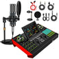 podcast equipment bundle, Live Sound Card with Audio Interface, All-in-One Audio Mixer with Voice Changer, Condenser Microphone for Live Streaming, Singing, Gaming, and Content Creation.