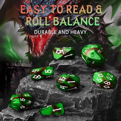FONVGOGO Metal DND Dice Set for Dungeons and Dragon Dice Collector Gift RPG