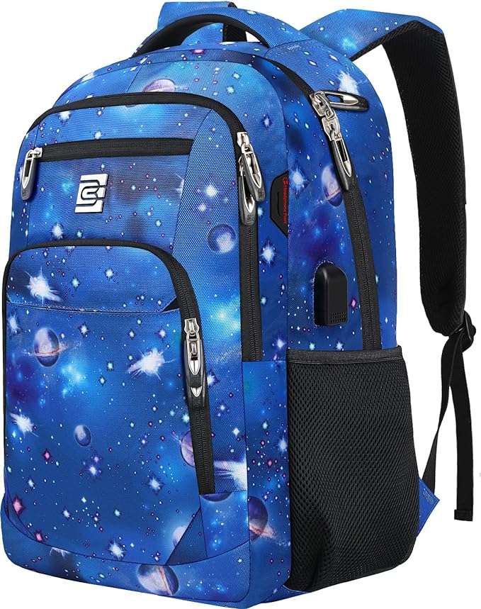 Laptop Backpack,Business Travel Anti Theft Slim Durable Laptops Backpack with USB Charging Port,Water Resistant College Computer Bag for Women & Men Fits 15.6 Inch Laptop and Notebook-Dreamy Blue