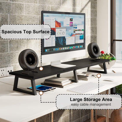 TEAMIX 42 inch Large Dual Monitor Riser, Desk Organizer Stand for TV Laptop