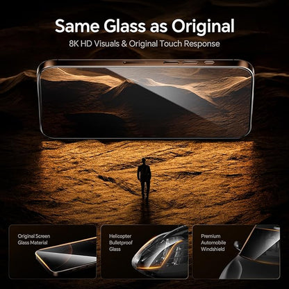 AOHI 9H+ Tempered Glass for iPhone 16 Pro Max Screen Protector Military Grade Shatterproof & Longest Durable Ultra-tough Glass Film with Flawless Fit Tray, 6.9-Inch HD Clear, Scratch Resistant