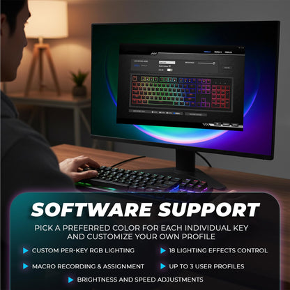 TECWARE Phantom+ 87 Key RGB Mechanical Gaming Keyboard, Black | TKL Thocky Creamy Keyboard, Hot Swappable, Double Shot ABS Keycaps, Wired USB-C, N-Key Rollover | Wraith Brown Linear Switch