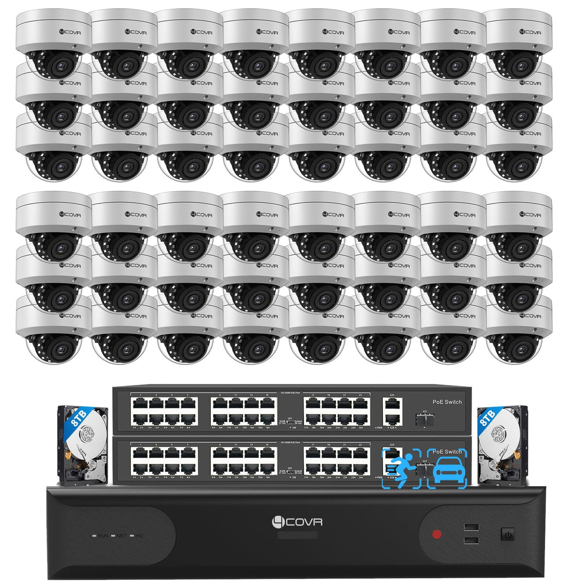 4COVR 16 Channel PoE Security Camera System for Business, 4TB, LY54AX5M1616