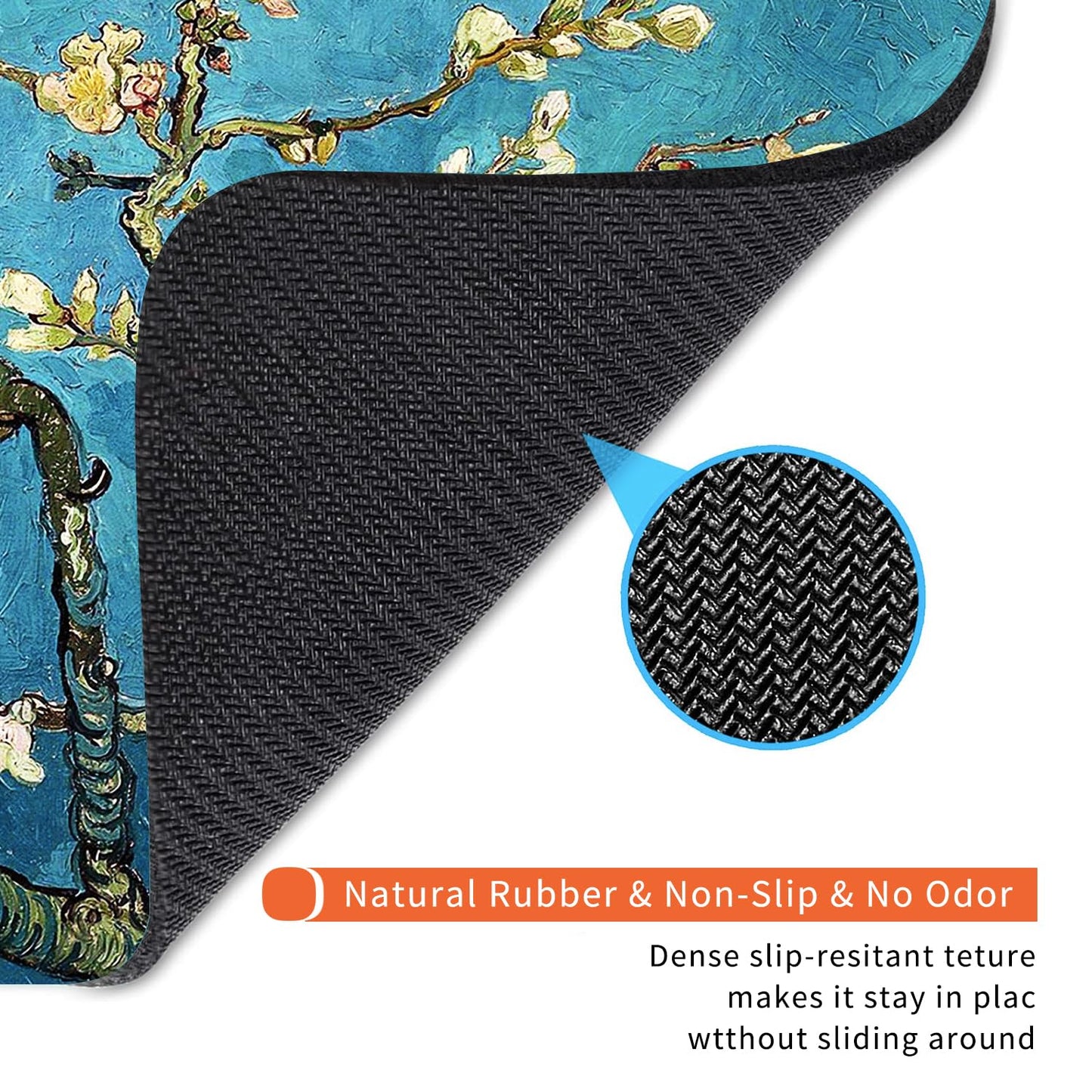 Armanza Square Mouse Pad Apricot Flower, Personalized Premium-Textured Custom Mouse Mat Design, Washable Mousepad Cloth, Non-Slip Rubber Base Computer Mouse Pads for Wireless Mouse