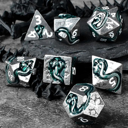 RULE DICE Serpent's Cunning DND Dice Set - Metal Dungeons and Dragons Dice for Players & DMS - Balanced Polyhedral D&D Dice, Unique D and D Gift for GMS and Players