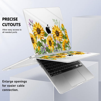 Lepeoac Case for 2026/2025/2024/2023 MacBook Air 15-inch Laptop Release M5 A3448 /M4 A3241 /M3 A3114 /M2 A2941, Stylish Protective Hard Shell Cover for MacBook Air 15.3 inch, Sunflowers