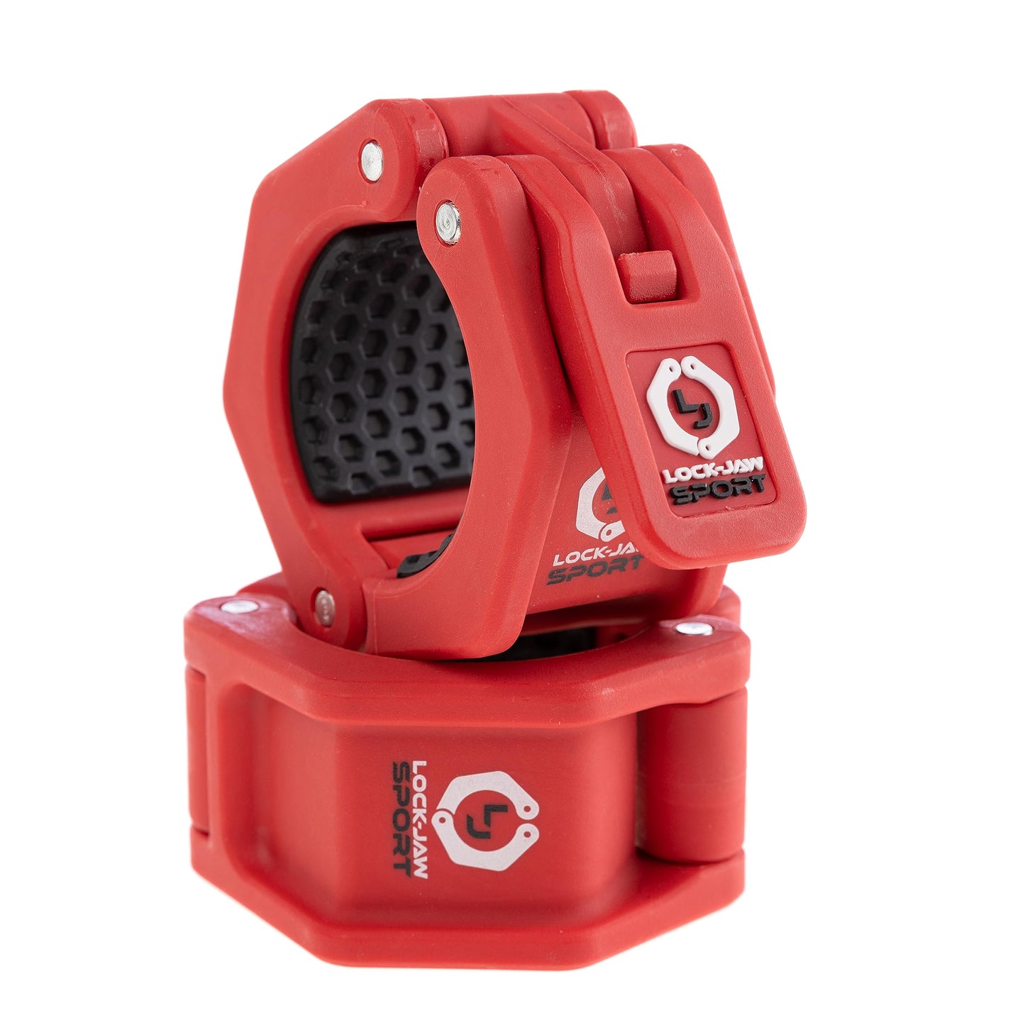 Lock-Jaw Barbell Collars Sport Olympic Barbell Clamps 2 Pcs – Heavy Duty Bar Clamps for 2” & 50mm Olympic Bars – Secure Weight Bar Clamps for Strength Training & Home Gym Accessories – Red