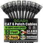 GEARit Cat6 Patch Cables Cat 6 Ethernet Cable 6 ft 10-Pack Green