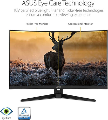 ASUS TUF Gaming VG328H1B 32” Curved Monitor, 1080P Full HD, 165Hz (Supports 144Hz), Extreme Low Motion Blur, Adaptive-sync, FreeSync Premium, 1ms, Eye Care, HDMI D-Sub