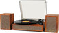 Vinyl Record Player with External Speakers, 3 Speed Bluetooth Turntable for Vinyl Records, Vintage Belt Drive Record Player with Stereo Speakers and Auto Stop, RCA Audio Out and Aux-in,Light Wood
