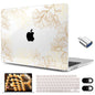 MEEgoodo for M5/M4/M3/M2 MacBook Air 15 inch Case 2026 2025 2024 2023, Case Fit Model (A3448/A3241/A3114/A2941) for MacBook Air 15.3 inch, Drawn Golden Floral
