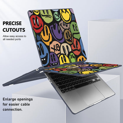 Lepeoac Case for 2026/2025/2024/2023 MacBook Air 15-inch Laptop Release M5 A3448 /M4 A3241 /M3 A3114 /M2 A2941, Stylish Protective Hard Shell Cover for MacBook Air 15.3 inch, Happy Emoji