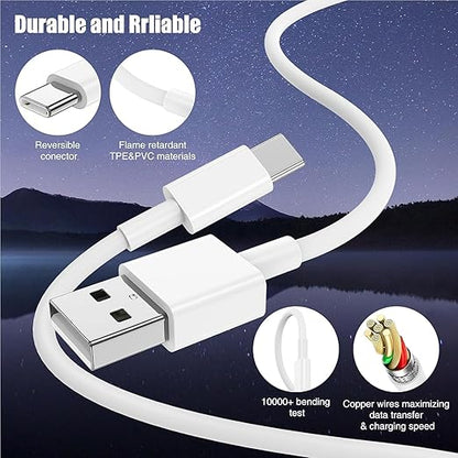 3-Pack 6FT Car Carplay Cable USB A to USB C Cable for iPhone 16 15 Pro Plus Pro Max，for iPad Pro/Air/Mini，for Samsung Galaxy S25/S24/S23，for MacBook Pro/Air and More