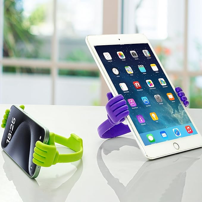 Honsky Thumbs-up Cell Phone Stand Holder, Tablet Stand Cradle for Desk Desktop Smartphone Cellphone Mobile Phone Tablets â€“ Universal Adjustable Flexible, Green