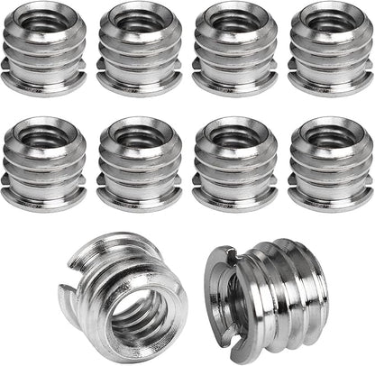 1/4"-20 Female to 3/8"-16 Male Tripod Thread Adapter LUORNG 10PCS Standard Screw Adapter Reducer Bushing Converter for DSLR Camera Camcorder Monopod Stand, 3/8 to 1/4 Tripod