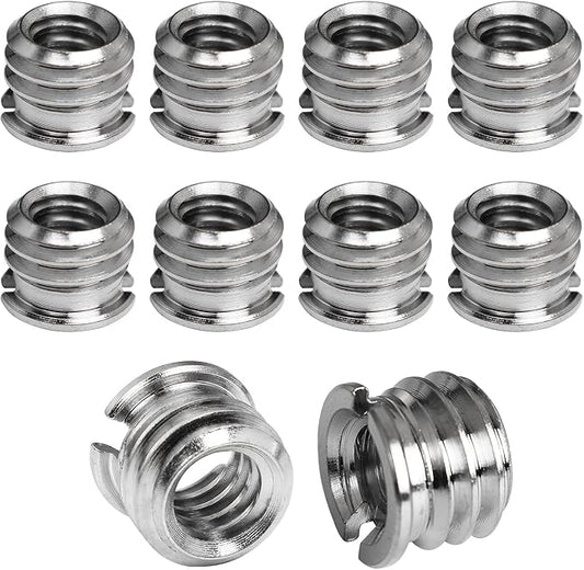 1/4"-20 Female to 3/8"-16 Male Tripod Thread Adapter LUORNG 10PCS Standard Screw Adapter Reducer Bushing Converter for DSLR Camera Camcorder Monopod Stand, 3/8 to 1/4 Tripod
