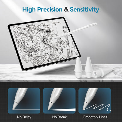 Penstudio Replacement Tips for Apple Pencil Pro 1st 2nd USB-C, 3 Pack Black