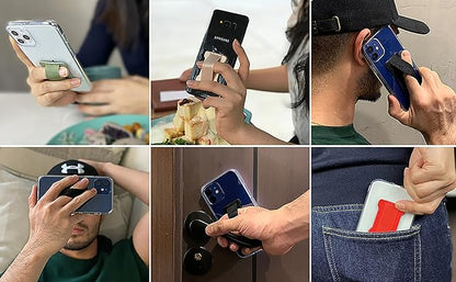 Universal Phone Grip for Smartphones - Phone Holder for Hand -Wireless Charging Compatible (Dark Blue) - 2Pack