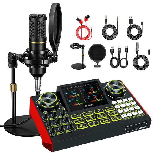 TENLAMP G9 Podcast Equipment Bundle with Microphone for Live Streaming