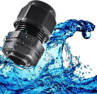 XHF 2 Pcs 3/4" IP68 Strain Relief Nylon Cord Grip NPT Cable Glands Adjustable UL Listed and RoHS Compliant (Black)