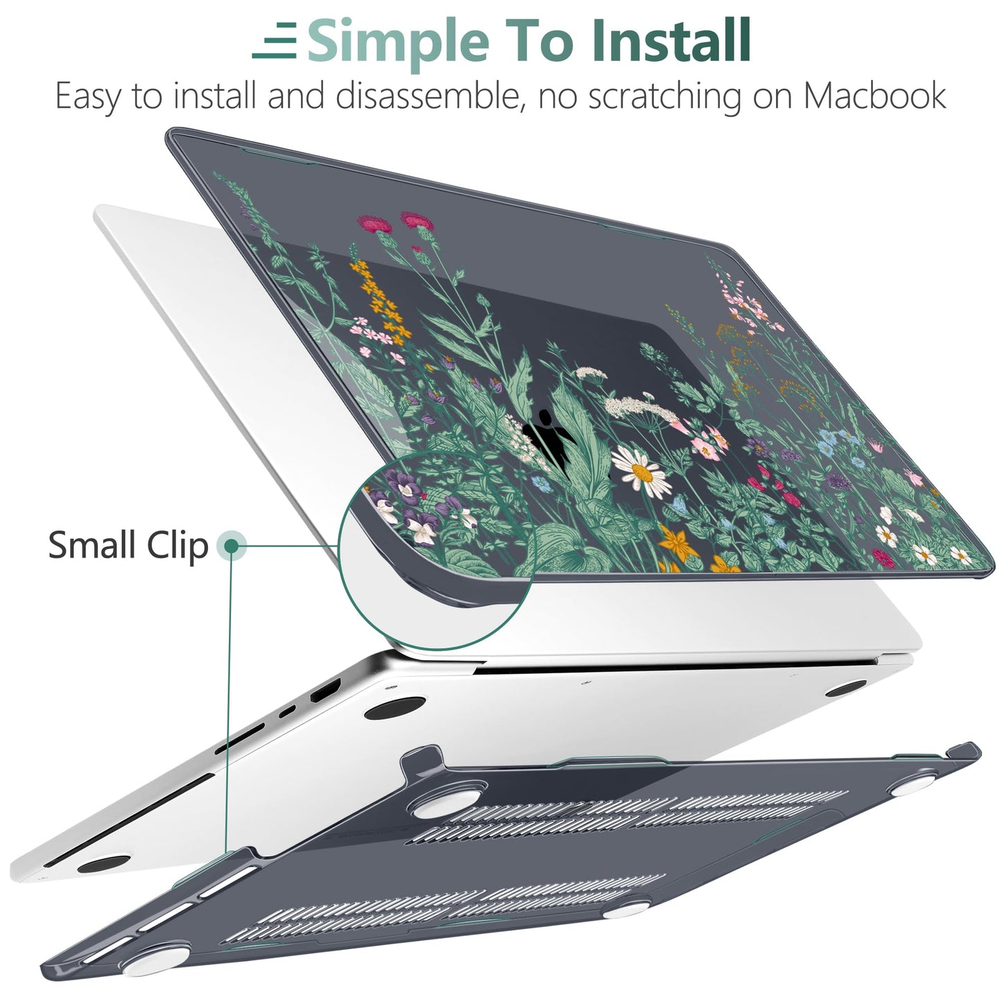 DONGKE Compatible with MacBook Pro 16 Inch Case (2026-2021 Release, M5 M4 M3 M2 M1 Pro/Max Chip), Plastic Hard Shell Cover with Keyboard Cover & Screen Protector for MacBook Pro 16", Garden Florals