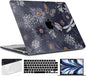 TWOLSKOO for M4 MacBook Air 13.6 inch Case 2025-2022 Release M4 A3240 M3 A3113 M2 A2681, Plastic Hard Shell & Screen Protector & Keyboard Cover & Trackpad Film, Wild Flower
