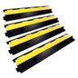 YONSHENG Rubber Cable Ramp Cord Cover Cable Protector Ramps Wire Hose Protective 1 Channel 22000Lbs Load Capacity Traffic Speed Bump for Asphalt Concrete Gravel Driveway Indoor Outdoor, 4 Pack