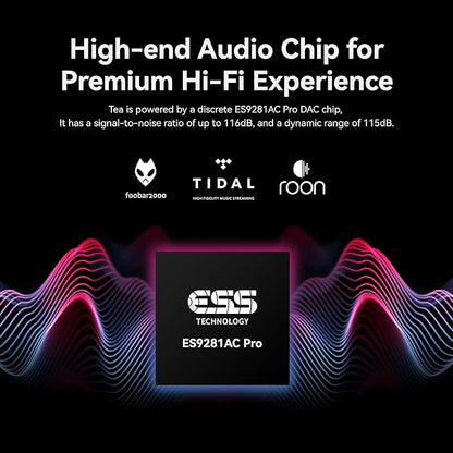 Khadas Tea Portable Headphone Bluetooth Amplifier,HiFi Hi-Res DAC USB Bluetooth 5.0, LDAC/aptX HD, PCM, DSD, MQA 32bit/384KHz ESS ES9281ACPro Qualcomm QCC5125 (Teal Blue)