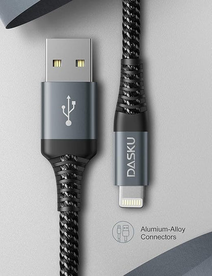 Lightning Cable 3ft 3Pack [Apple MFi Certified] Nylon Braided iPhone Charger Cable Heavy Duty Charging cord Compatible with iPhone 14/13/12/11/Pro Max/X/Xs Max/Xr /8 Plus/ 7 Plus/ 6 Plus/iPad Mini/Air
