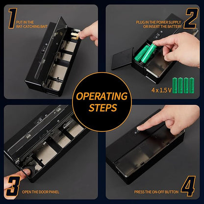 GSS Electric Mouse Trap, Smart Mouse Traps Indoor for Home,Reusable Mice Traps, AC/Battery Powered, Easy Clean