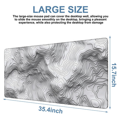 NITAHHHY Large Mouse Pad Wave Lines Gaming Desk Pad Computer Keyboard Non-Slip Waterproof Mouse Mat with Rubber Base and Stitched Edges Entertainment Office Writing Desk Mat 35.4 x 15.7 Inches