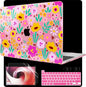 MEEgoodo Case for MacBook Pro 13 inch Case 2022 2021 2020 New A2338 M2/M1 A2251 A2289, Laptop Hard Shell with Keyboard & Camera Cover Compatible with 13 inch MacBook Pro, Pink Lilac Flowers