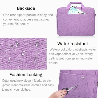 Voova Laptop Bag Case 17 17.3 Inch Computer Sleeve Messenger Bag with Shoulder Strap Expandable Waterproof Large Capacity Business Briefcase for Work Travel Fit 17-18” Laptop, Men Women, Lavender