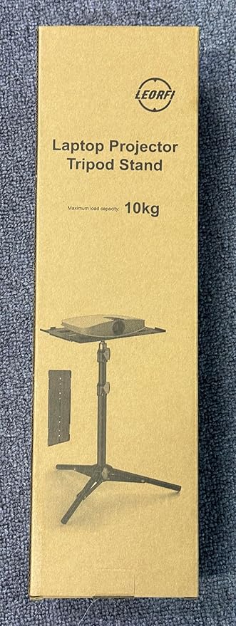 Projector Stand Tripod, Laptop Tripod Stand, Foldable Portable Projector Floor Mount, Height Adjustable from 17.7" to 45.2", with Folding Plate, Capacity 22lb, for Outdoor Movies, Home, Office