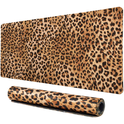 Lokigo Big Desk Pad, Large Desk Mat, 31.5"x15.7", Leopard Print