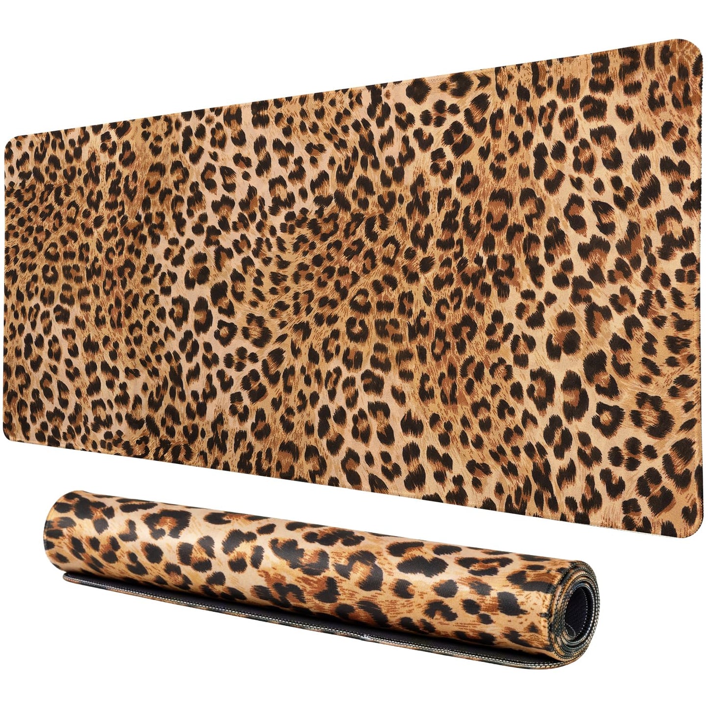 Lokigo Big Desk Pad, Large Desk Mat, 31.5"x15.7", Leopard Print