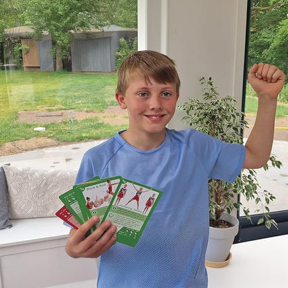 Shuffle Up American Football Card Game – Kids Outdoor Garden Games with 70+ Fun & Active Fitness Workout Cards, American Football Gifts for Boys & Girls, Fun Family Games
