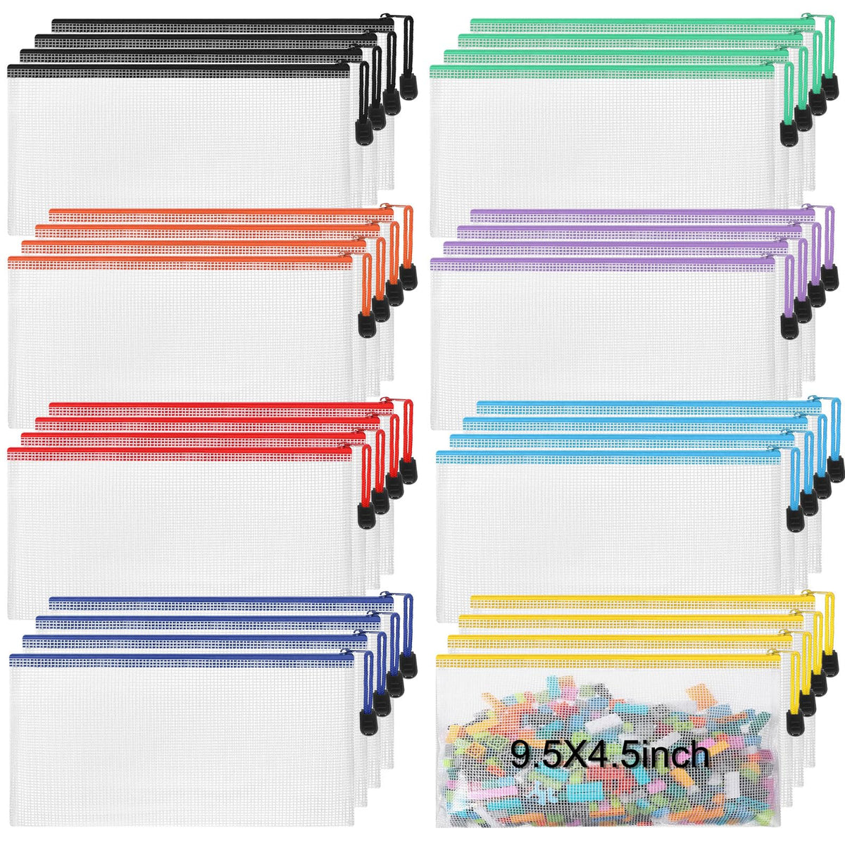 Jetec 32 Mesh Zipper Bags Bikini, Grey, 7.5 x 5 Inch, 32 Pcs