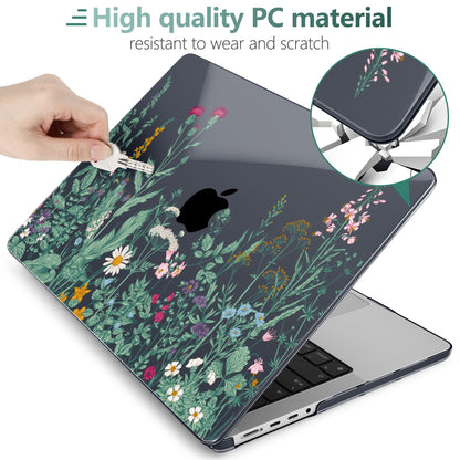 DONGKE Compatible with MacBook Pro 16 Inch Case (2026-2021 Release, M5 M4 M3 M2 M1 Pro/Max Chip), Plastic Hard Shell Cover with Keyboard Cover & Screen Protector for MacBook Pro 16", Garden Florals
