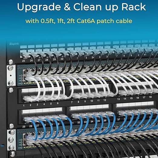 Rapink Patch Cables Cat6/ Cat6a 5ft (24 Pack) Slim, Cat6a Ethernet Patch Cable 10G Support, Snagless Cat 6 Patch Cable for Patch Panel to Switch, Flexiable Cat6 Ethernet Cable Orange