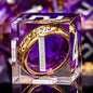 Magic Golden Ring DND Dice Set with Box, Purple Sharp Edge Handmade Lord D and D Polyhedral Dice for use with D&D Tabletop Games RPG, D20 D12 D10 D8 D6 D4