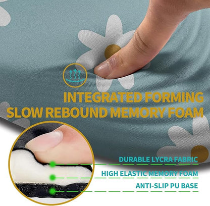 Hokafenle Ergonomic Mouse Pad Wrist Support with Stepped-Wedge Design, Wrist Rest Pain Relief Mousepad Filled with Memory Foam, Carpal Tunnel Mousepad for Wireless Mouse(12x8 inch, Little Daisy)