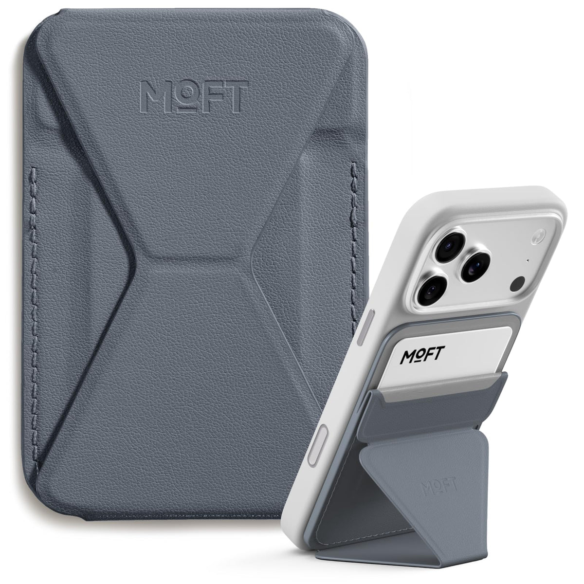 MOFT Magnetic Wallet Stand Compatible with iPhone 18/17/16/15/14/13 Series, Angle Adjustment Magsafe Compatible MOVAS Phone Stand,Clay