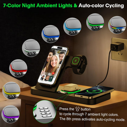 Dual Phone Foldable Wireless Charging Station for Apple Devices